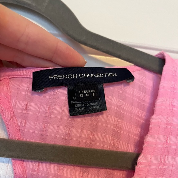 French Connection Pink Mini Dress with Puff Sleeves | Size 8 - Picture 8 of 11